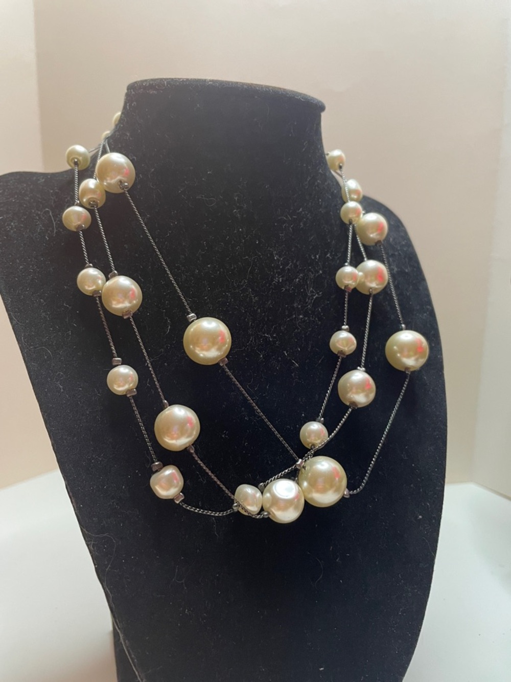 Classic Multi-Strand Faux Pearl Bead Necklace - Ivory